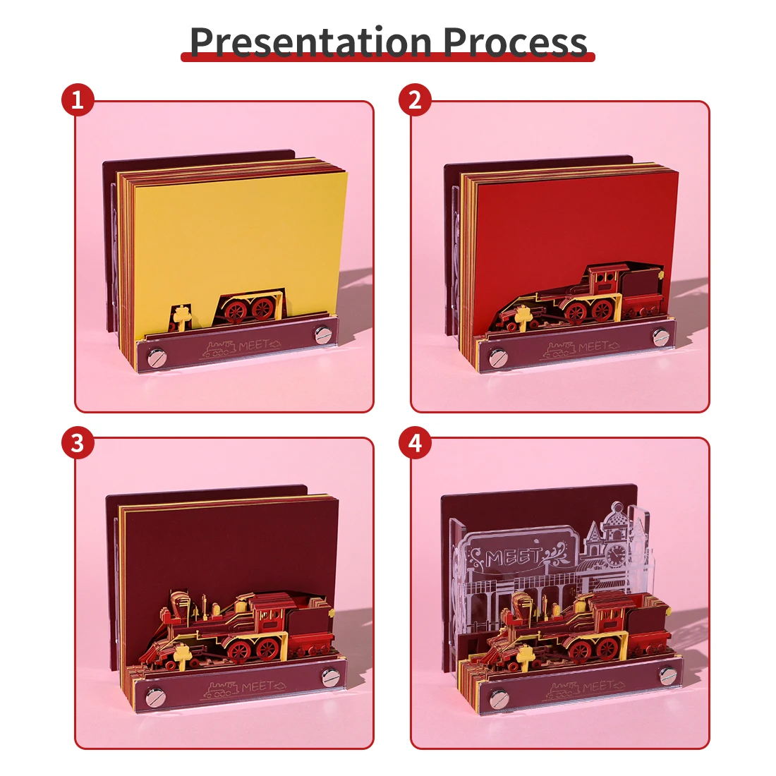 Notepad Artistic 3D Small Car Note Cube With Pen Hole 3D Memo Pads Paper Art Office Accessories Christmas Birthday Paper Gift