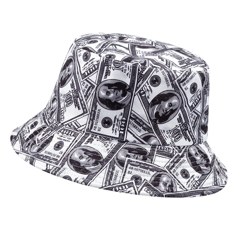 Fisherman Hat New Summer Fashion Banknotes Printed Men and Women Outdoor Sunhat Fashion Sports Hat