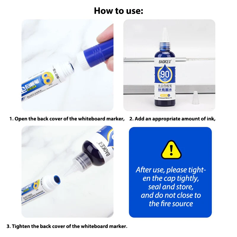 1 коробка, 90 мл, сменные жидкости для маркеров для досок, красные, синие, черные цвета, совместимые со всеми стираемыми маркерами для досок
