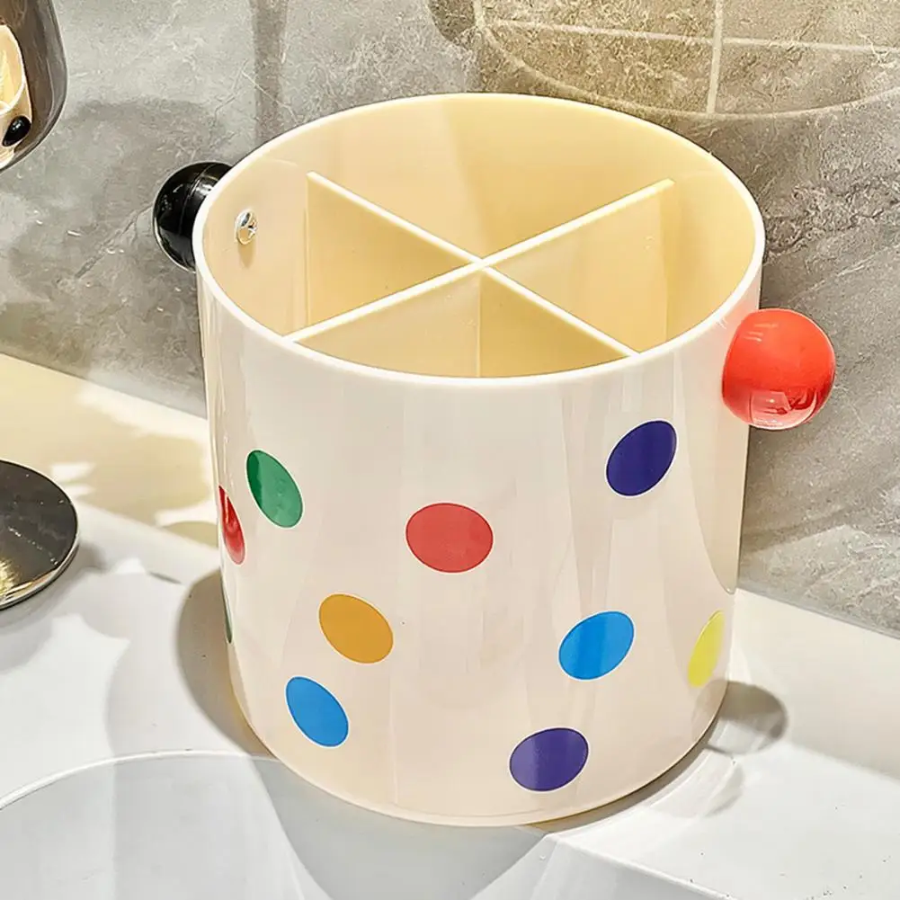 

White Makeup Brush Holder Colorful Dot Design Pen Holder Makeup Brush Organizer for Home Office Vanity Storage Cup for School