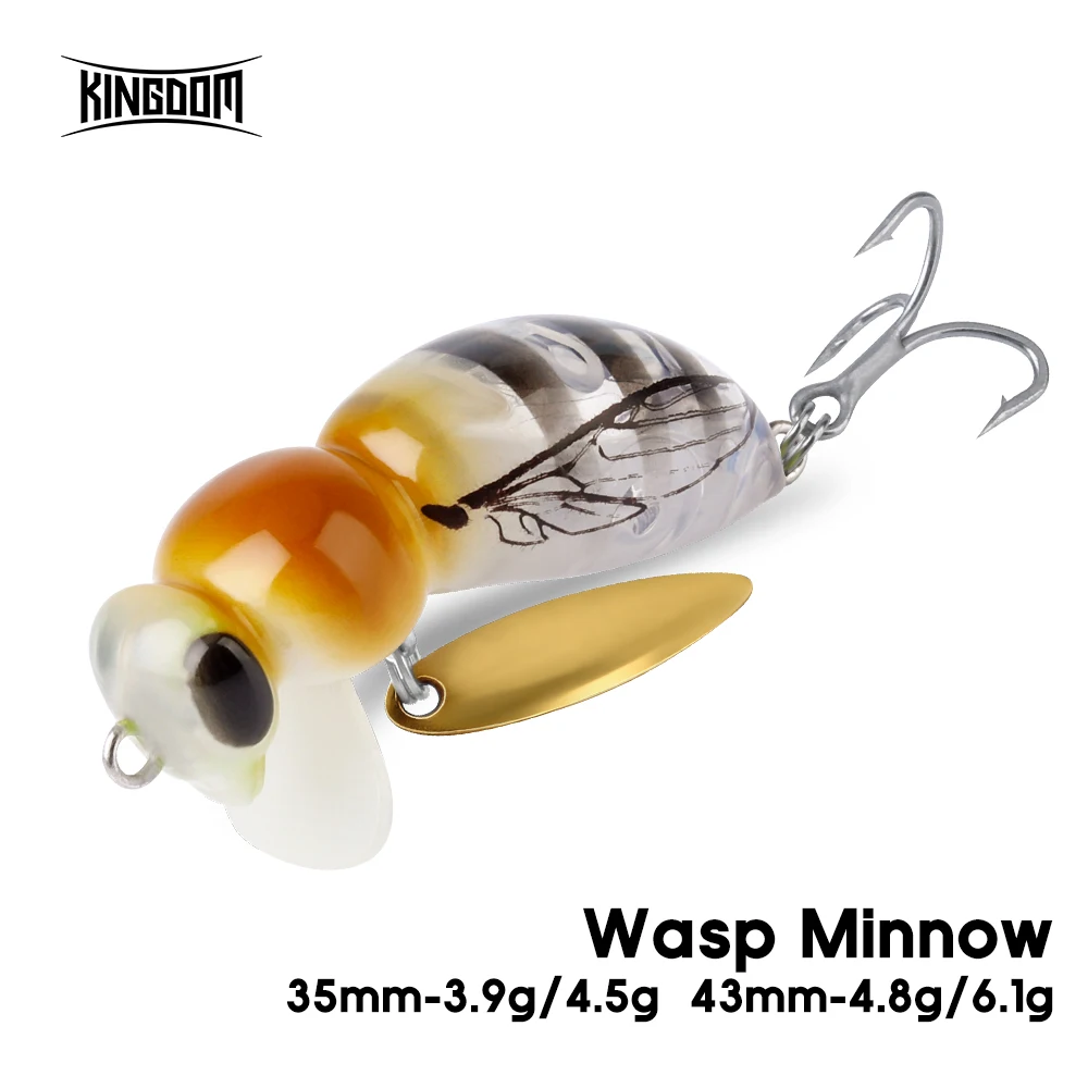 Isca Artificial Biônica Kingdom Wasp Bait 35mm 43mm 3.9g 4.5g 4.8g 6.1g para Pesca de Robalo em Água Doce, Flutuante e Afundante