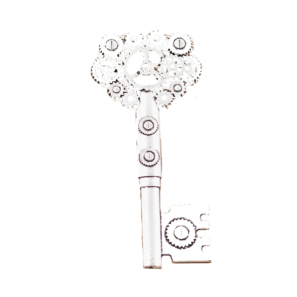3pcs Charms vintage gear wheel key 71x31mm Antique Silver Color Pendants Making DIY Handmade Tibetan Finding Jewelry