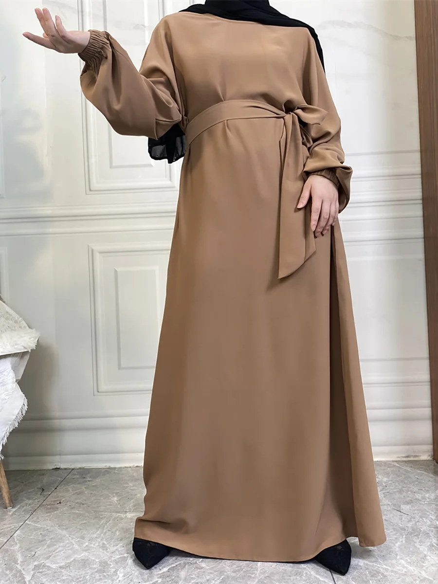 حار سيلي أسلوب بسيط فساتين مغربية قفطان تركيا بلون الخليج عبايات المرأة الإسلامية فستان طويل مسلم السعودية رداء رمضان 47
