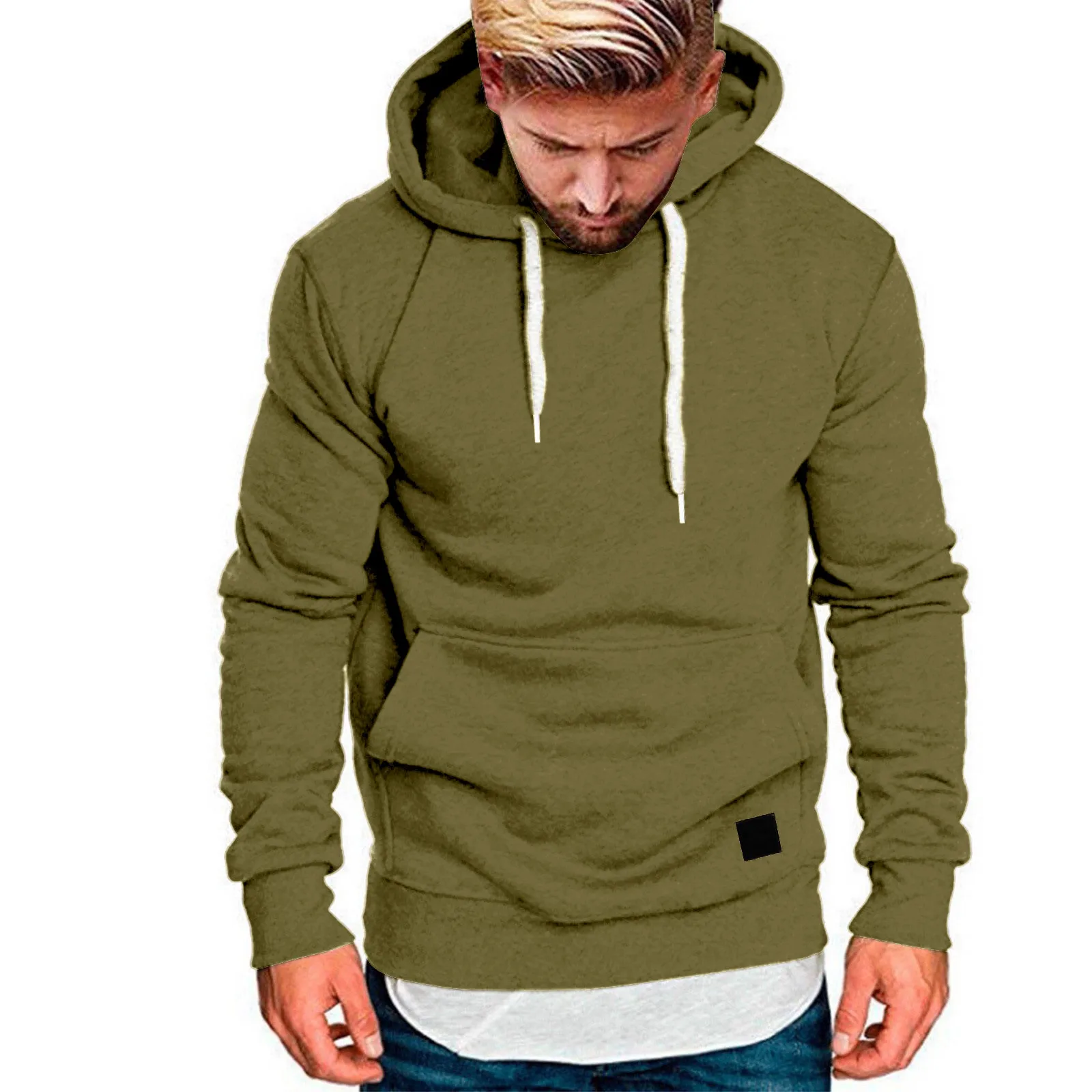 

Mens Hoodie Autumn Winter Solid Color Hooded Pockets Pullovers Hip Hop Fitness Outdoor Sports Sweatshirts Tracksuits Tops Male