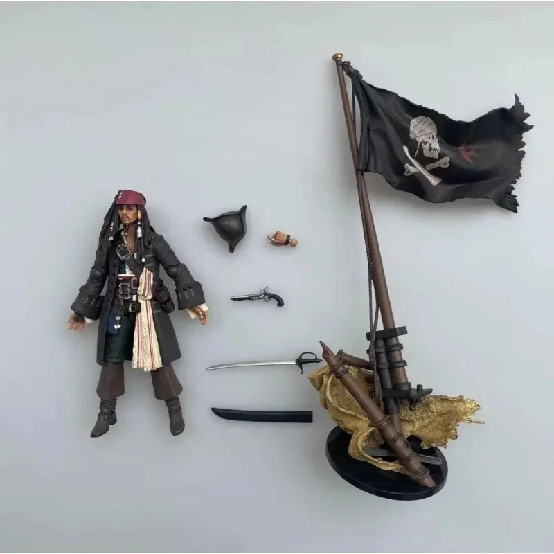 

In Stock Ocean Palace Sparrow Pirates of The Caribbean Captain Jack Takeya Movable Action Figure Collection