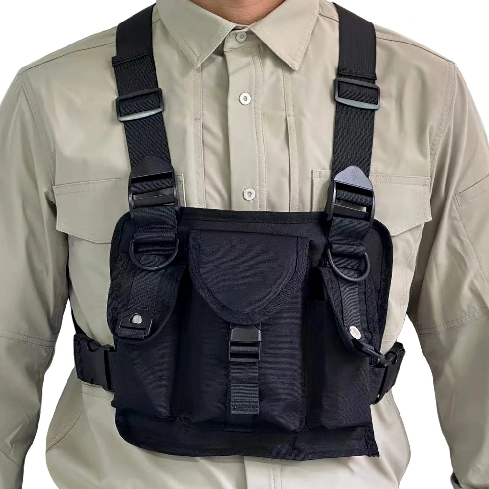 

Outdoor Multi-Pocket Vest Package Street Hip-Hop Functional Wind Chest Packagemen'S Trendy Workwear Tactical Huntingvest Bag