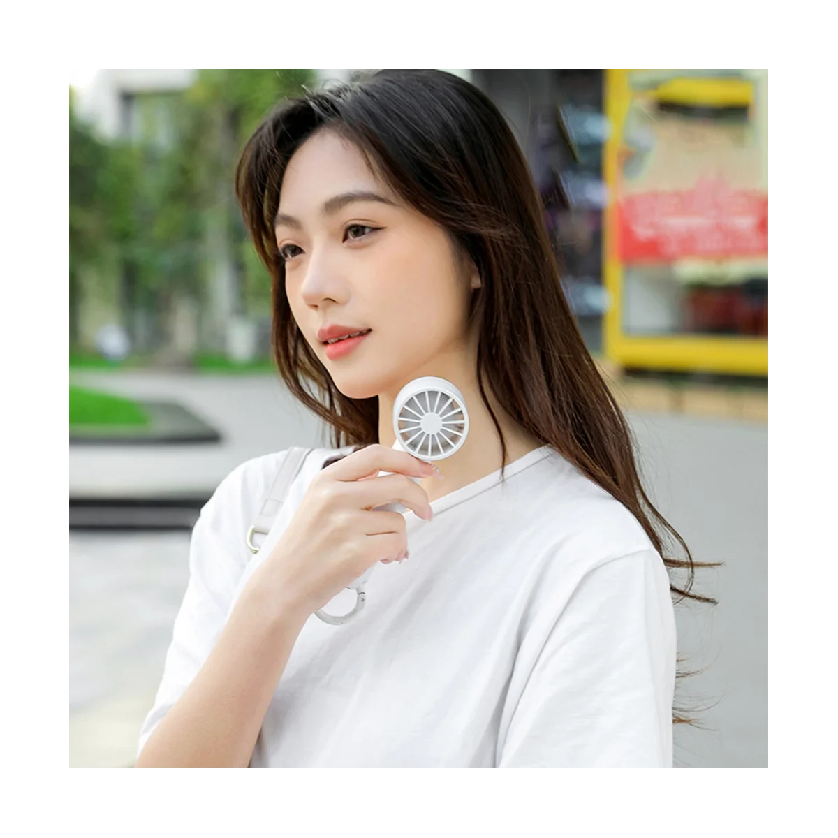 Portable Hand Fan 2000MAh Battery USB Rechargeable Semiconductor Refrigeration Cooling Handheld Fan for Summer-Pink-ABLM