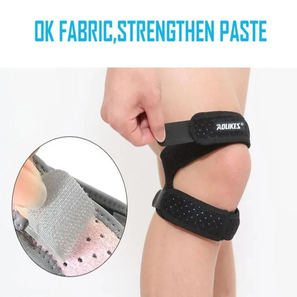 1Pcs Adjustable Patella Knee Strap with Double Compression Pads Knee Support for Running Basketball Football Cycling