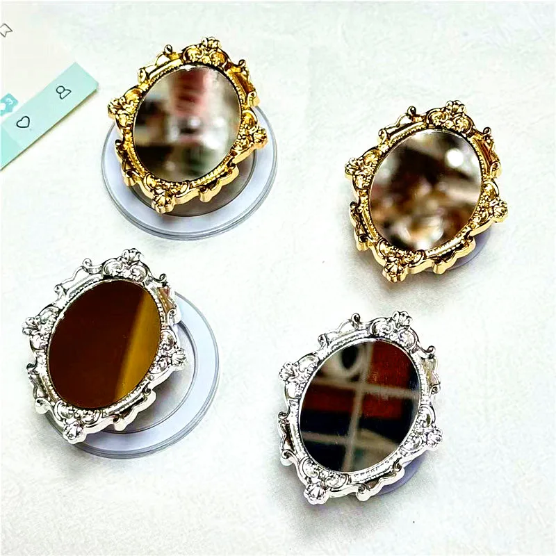 

Magnetic Courtly Style Mirror Metal Mobile Phone Holder Stand Foldable Grip Tok Socket Finger Ring Bracket Accessories