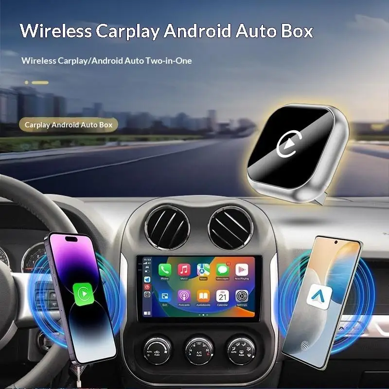 

Беспроводной адаптер CarPlay 2-в-1, беспроводной Android Auto, AI Smart Box, интеллектуальные системы