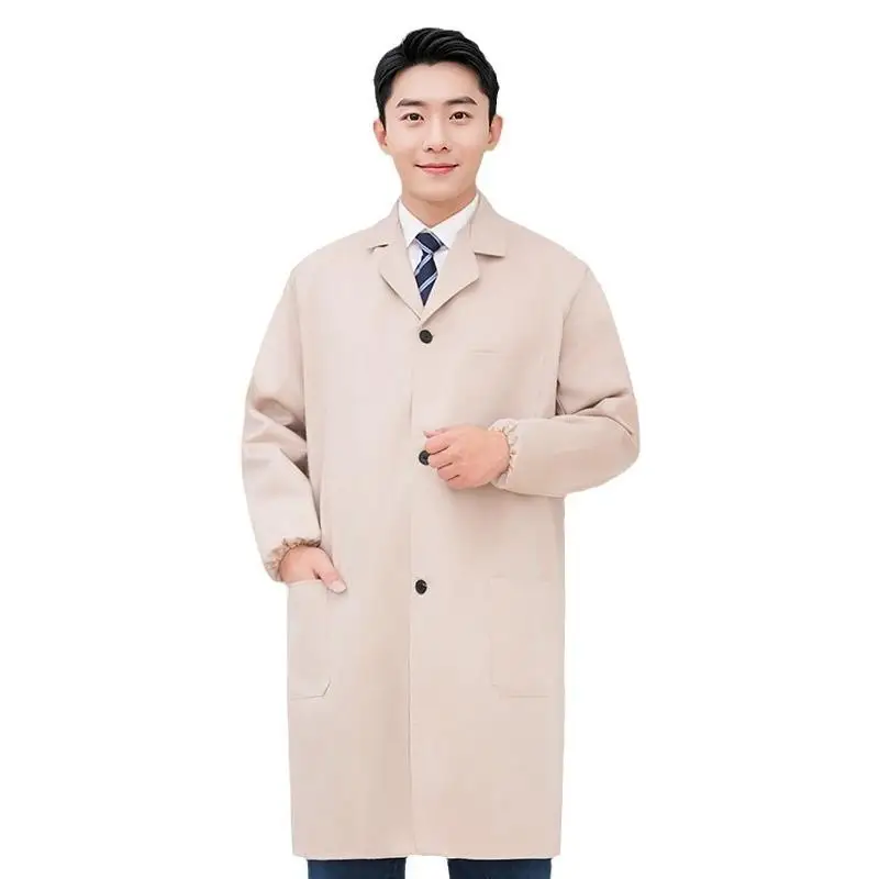 Coat Work Clothes Long Sleeves Men Print LOGO Auto Repair Machinery Cover Cleaning Clothes Dust-proof Clothes Handling Clothes - view 5