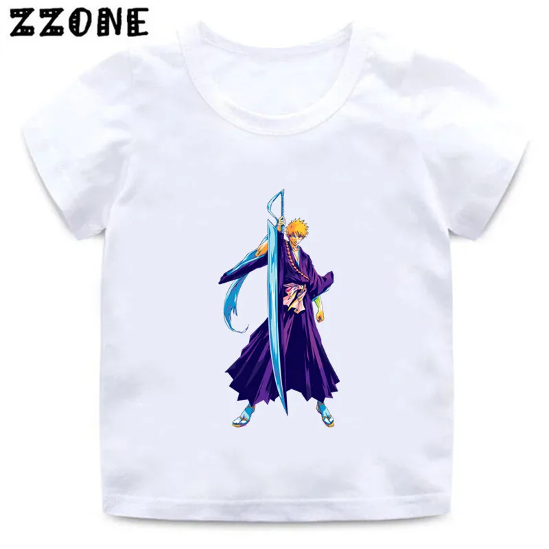 Anime Bleichmittel Kurosaki Ichigo drucken Kinder T-Shirts Sommer Baby Mädchen Kleidung lustige Jungen Kurzarm T-Shirt Kinder Tops, hkp5854