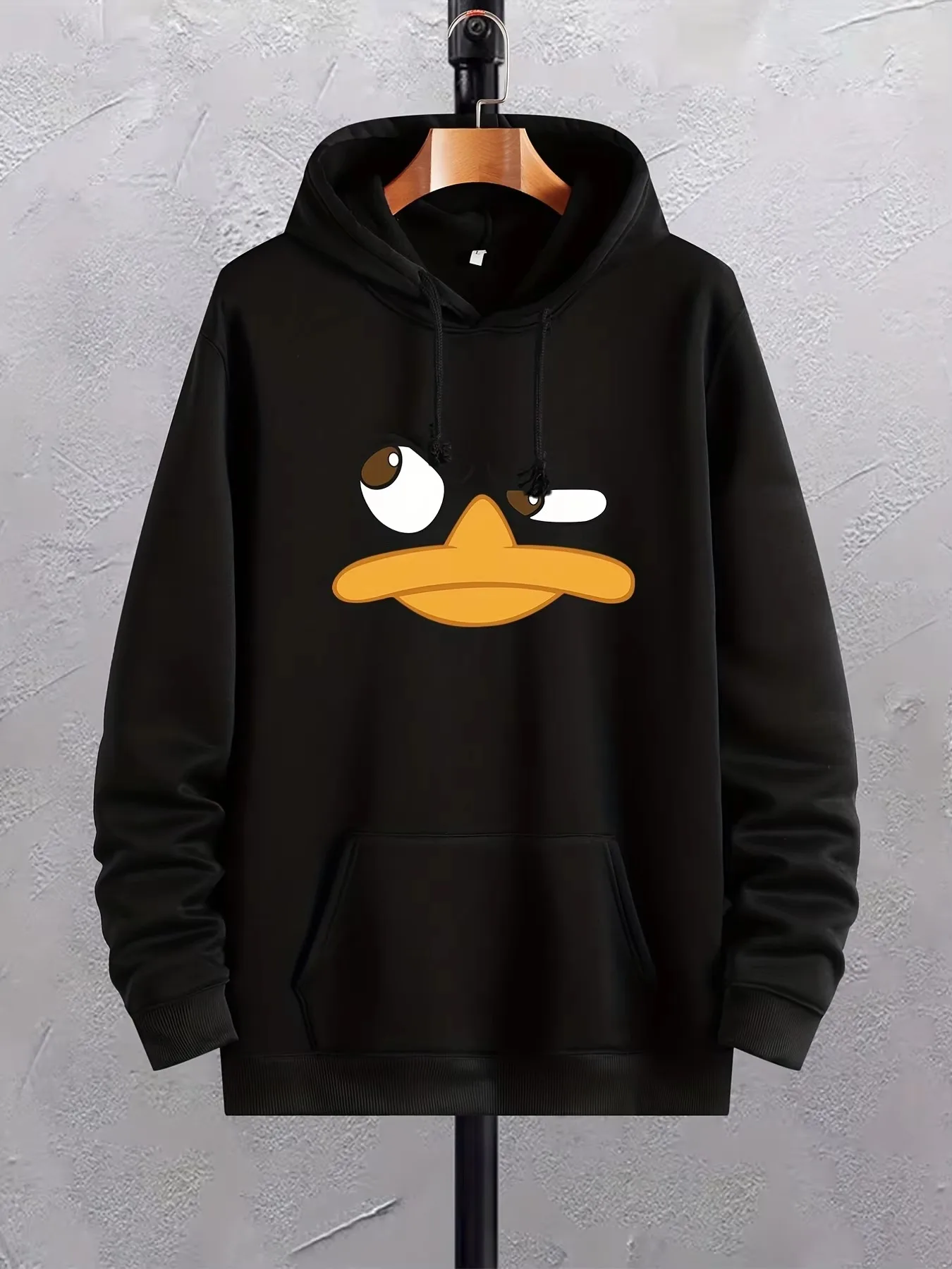 2026 Cute Cartoon Duck Face Graphic Hoodie Men Funny Animal Print Hooded Sweatshirt Unisex