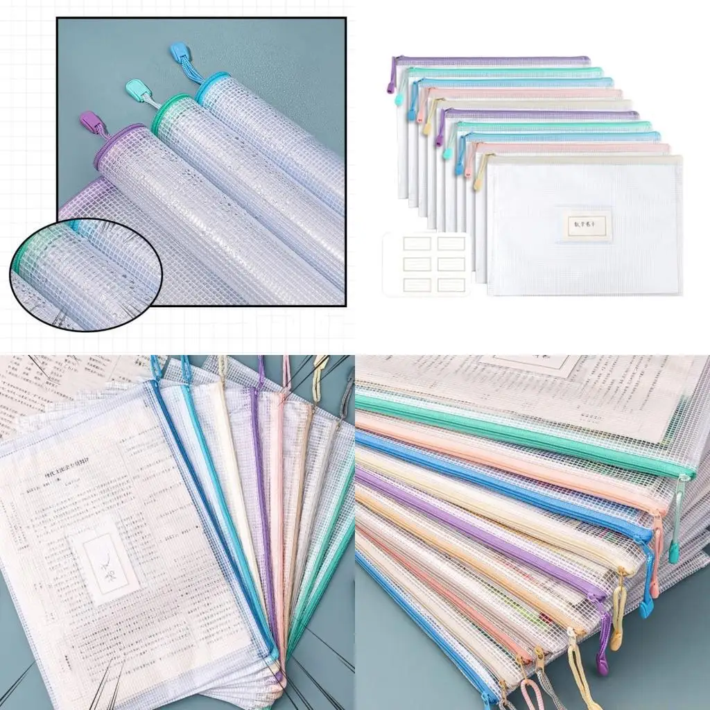 

5/10/20Pcs Transparent File Bag Letter Size Document Folder Bag for Student