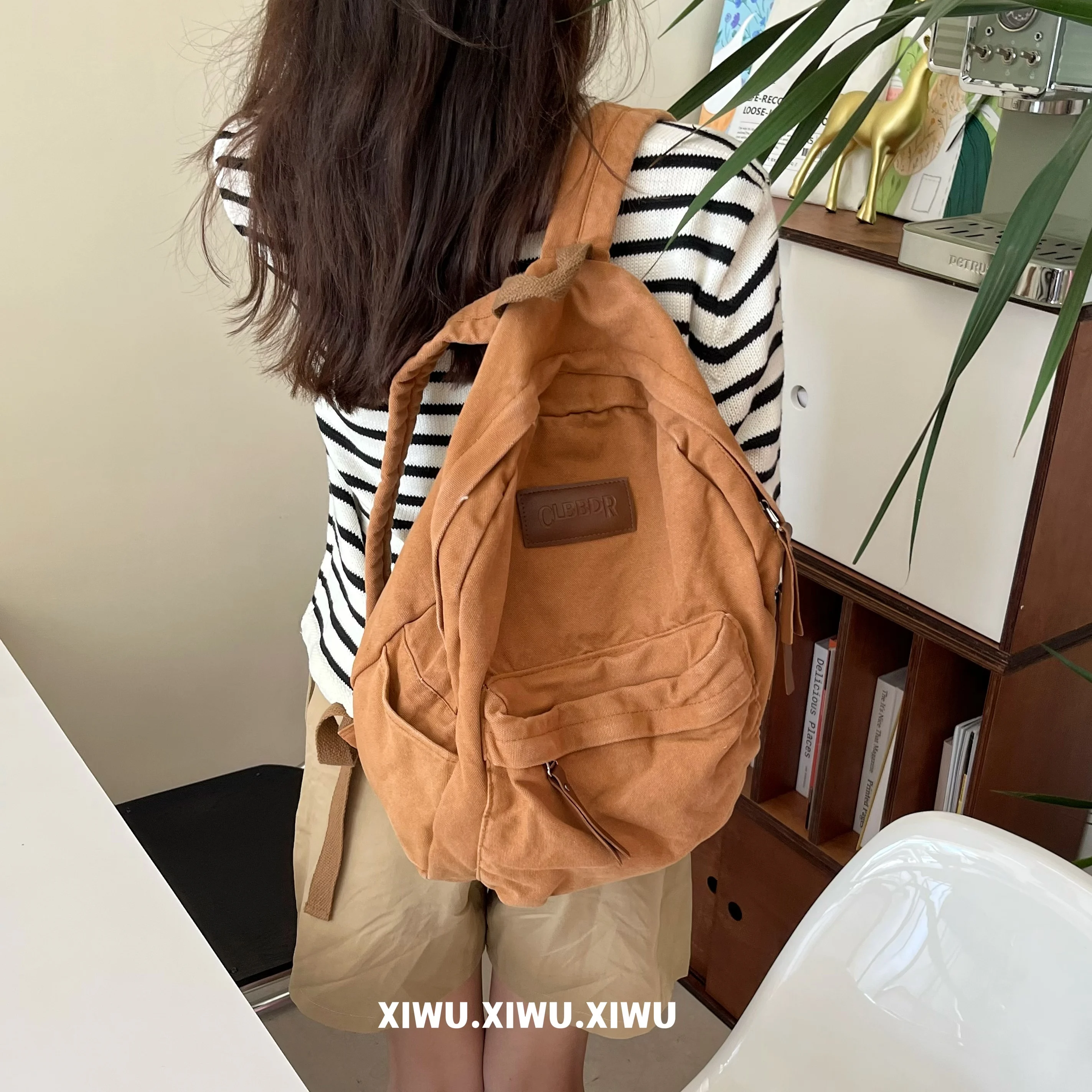 Women‘s Backpack Preppy Style Flap Nylon Women Backpack Niche Design College School Backpack for Women Travel Girls Daypack