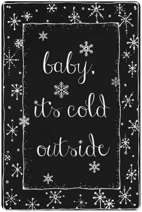 Baby It's Cold Outside Metal Sign Decor Funny Christmas Metal Tin Sign for Home Kitchen Bar Cafe Winter Wall Decor 8x12 inch