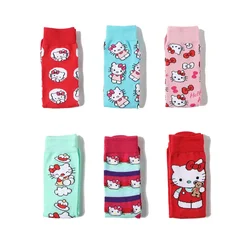 Kawaii Hello Kitty Cotton Four Seasons Anime Socks Sweat Absorbing Wear Resistant Student Decoration Women Accessories Wholesale