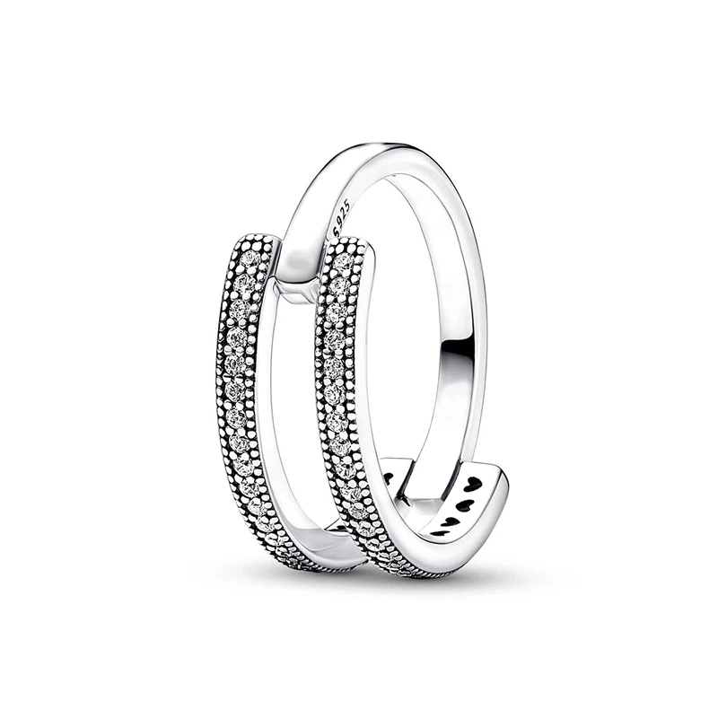 925 Silber Ring Crossover Pavé Triple Band Ring funkelnden Triple Band Ring für Frauen Verlobung Schmuck Jubiläums geschenk