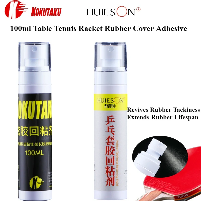 

KOKUTAKU Table Tennis Rubber Racket Restorer Spray 100ml, Revives Tackiness, Extends Lifespan of Oxidized & Sticky-less Rubber
