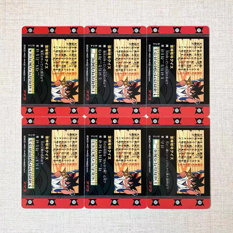 Japanese Anime Dragon Ball DIY Trading Cards Characters Son Goku Trunks Majin Buu Vegeta Chichi Krillin Collectible Cards