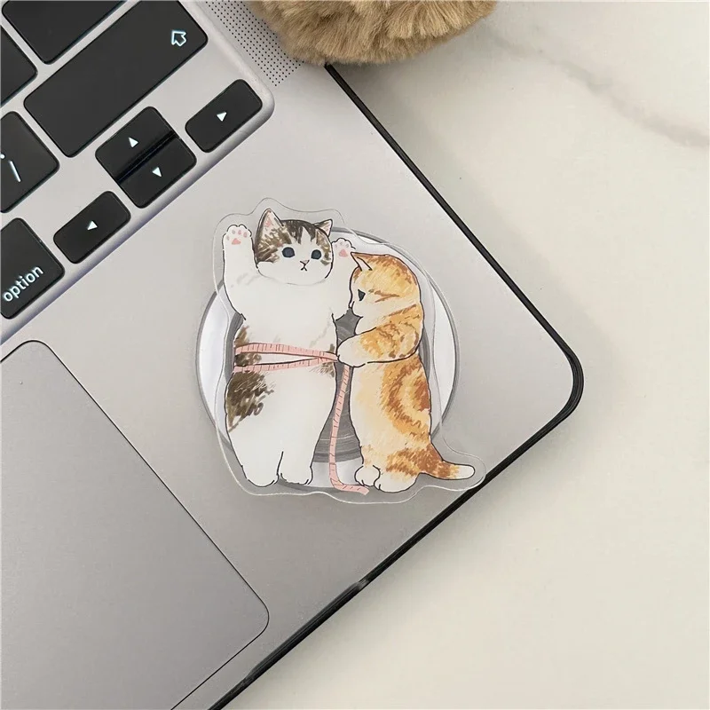 NEW INS Cute 3D Cat Acrylic Phone Holder Support for IPhone 16 Pro Korean Kitten Grip Tok for Magsafe Folding Finger Stand