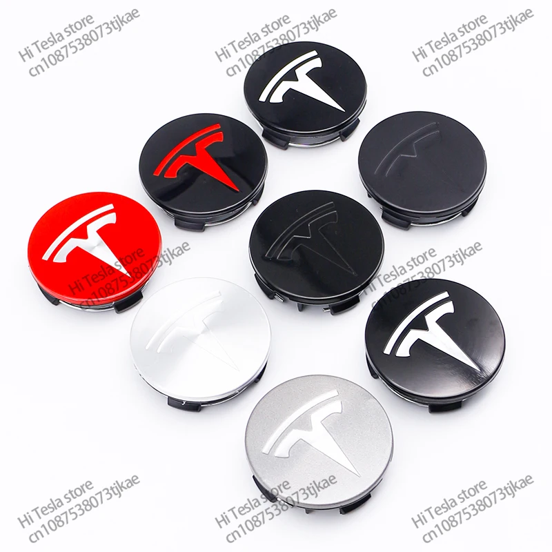 56mm 4 Piece Wheel Tire Center Cap Logo for Tesla Original Hub Caps Model3 Model Y Model S X High Quality Auto Accessories