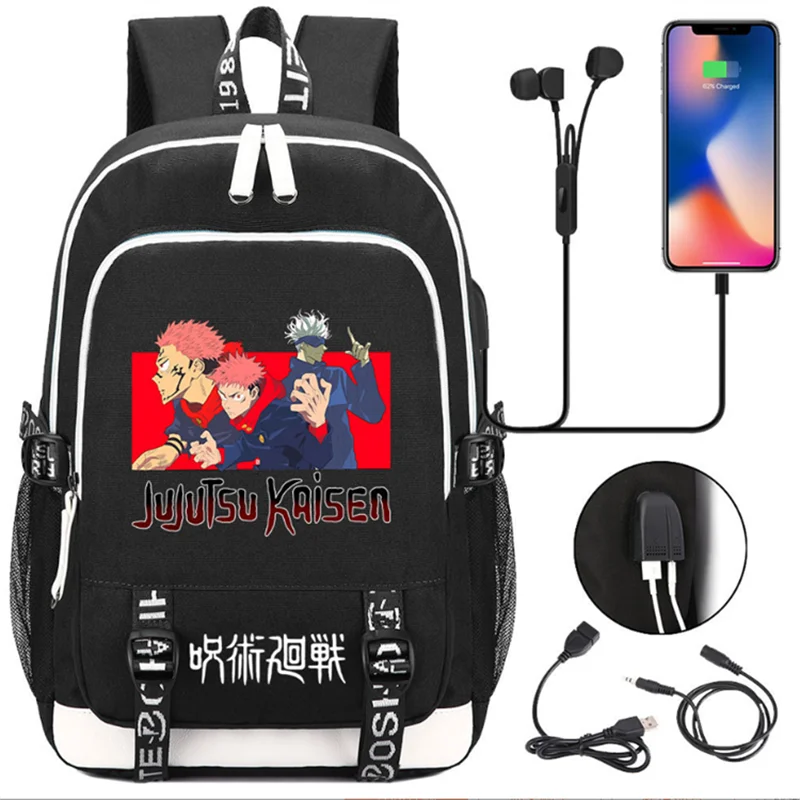 Sacs à dos Anime Jujutsu Kaimmense, cartable de livre pour adolescents, mode unisexe, port de charge USB, ordinateur portable, voyage lancé en plein air, Mochila