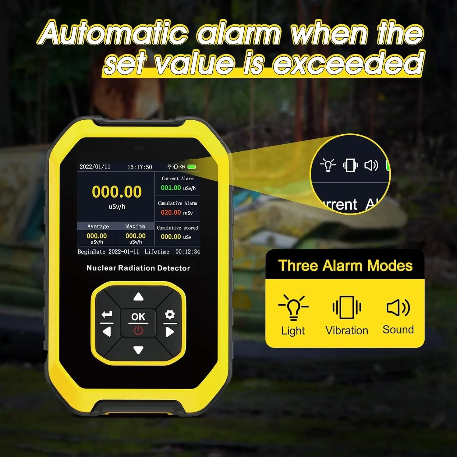 Portable Geiger Counter Nuclear Radiation Detector Personal Dosimeter X-ray γ-ray β-ray Radioactivity Tester Marble Detector image 5