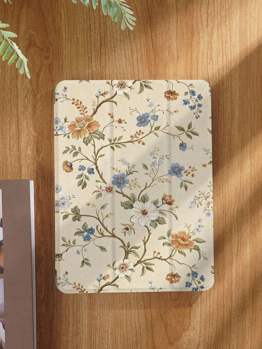 

Vintage Floral Print Tablet Protective Case, Suitable For IPad 9.7/10.2/10.5/10.9/12.9/Pro 11 (10th Gen),