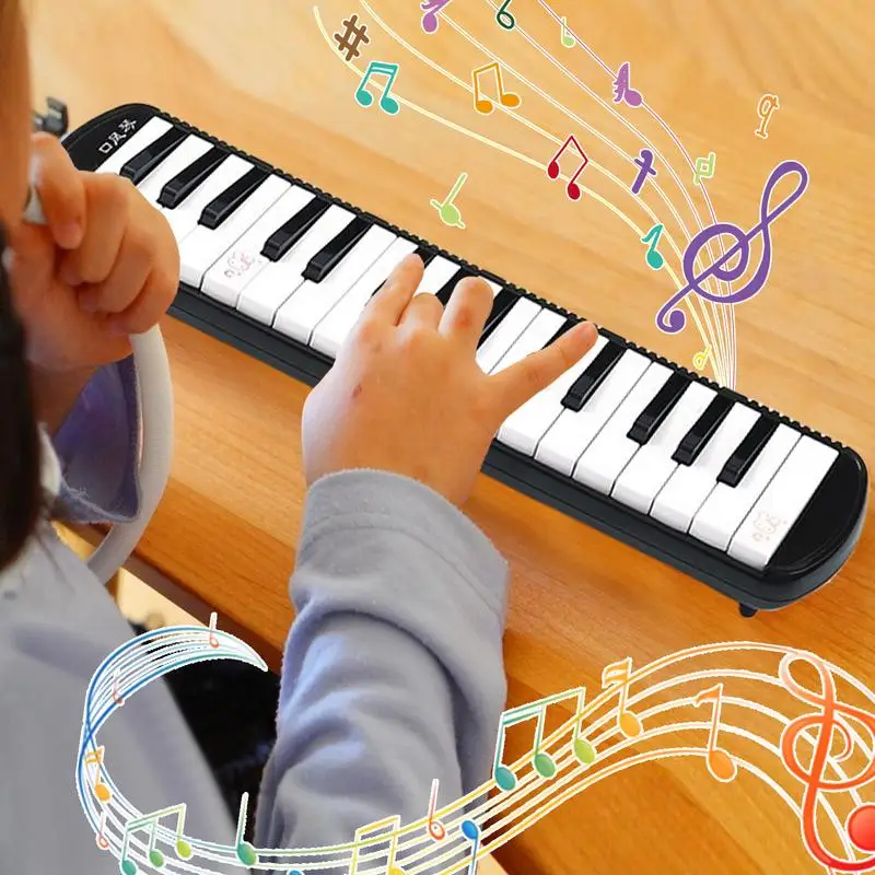 Melodica Instrument For Kids Wind Instrument With 2 Mouthpieces 32 Key Keyboard Harmonium Instrument With Carrying Bag For