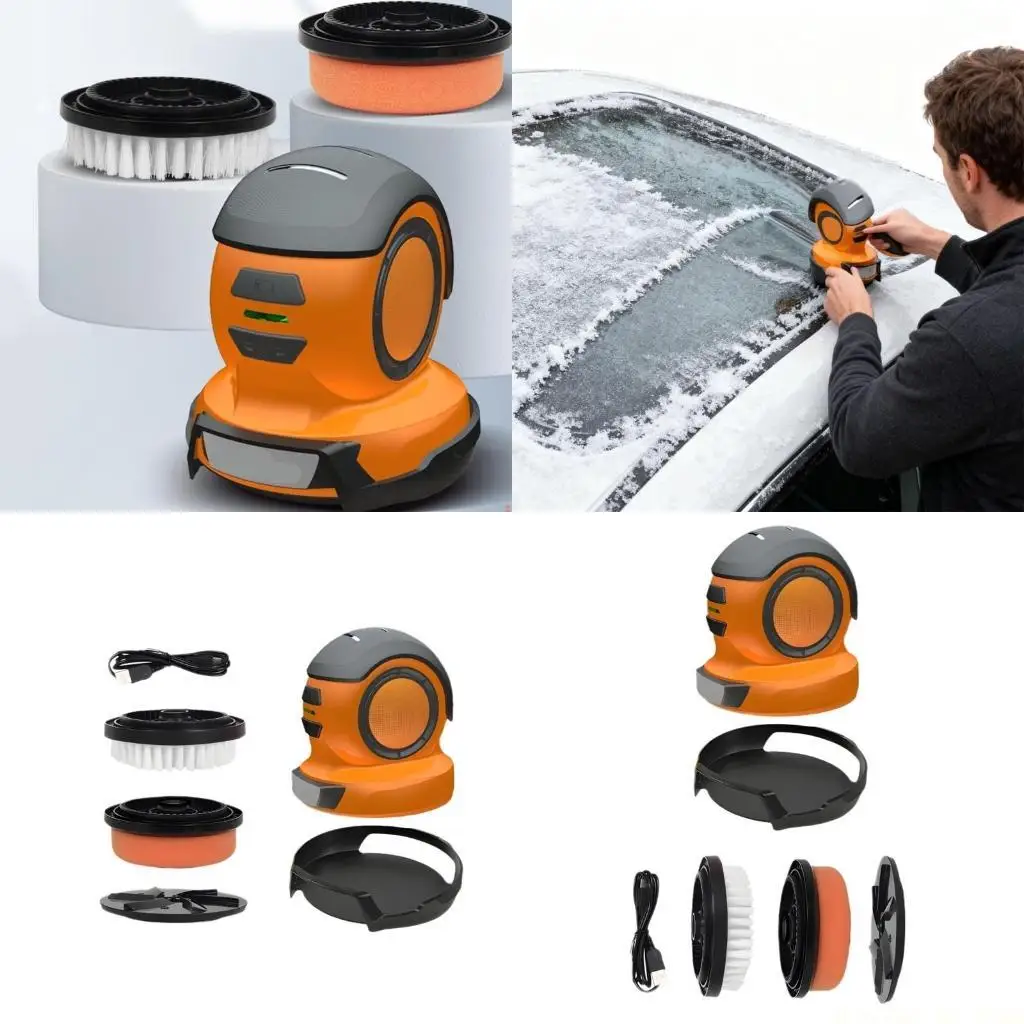 

Электрический скребок для льда J0MA с мягкой щетиной для быстрого размораживания и полировки лобового стекла автомобиля