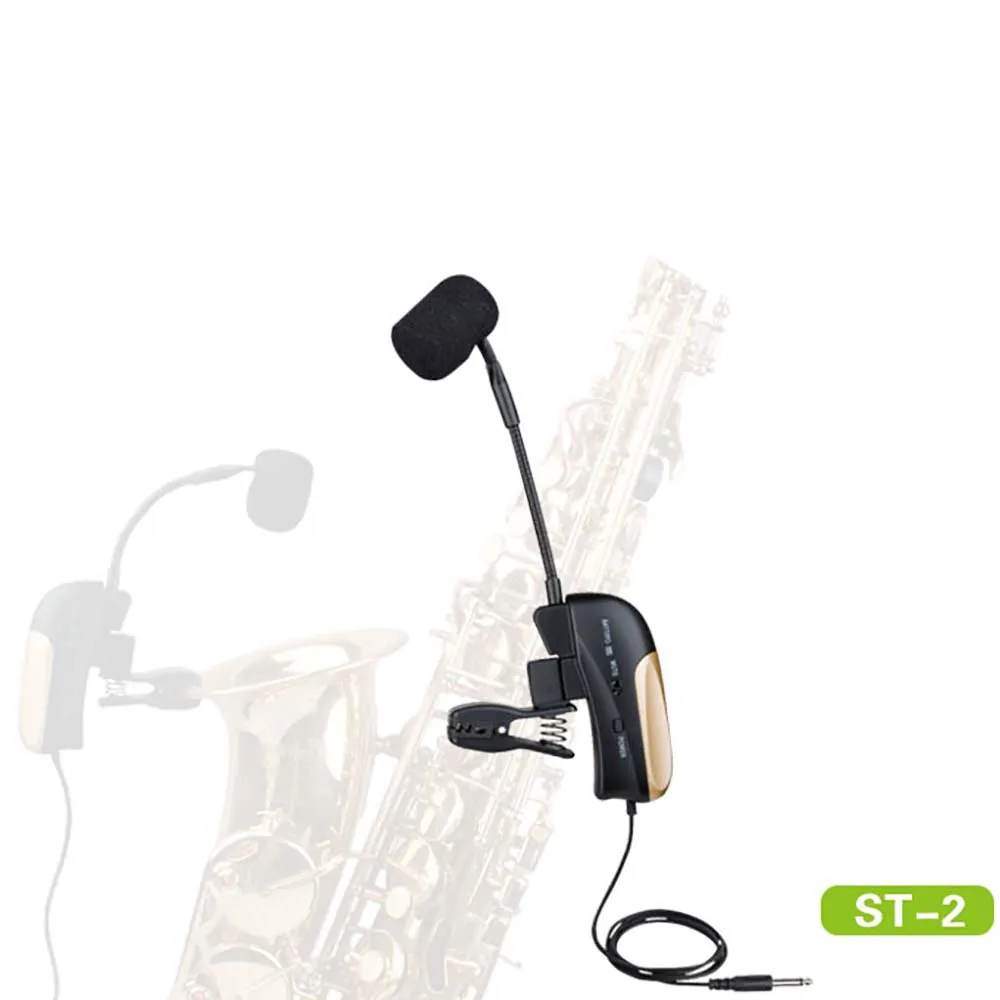 Saxophone UHF Wireless Camera Smart Phone Microphone Transmitter Receiver System TFT Clip-on wireless microphone system