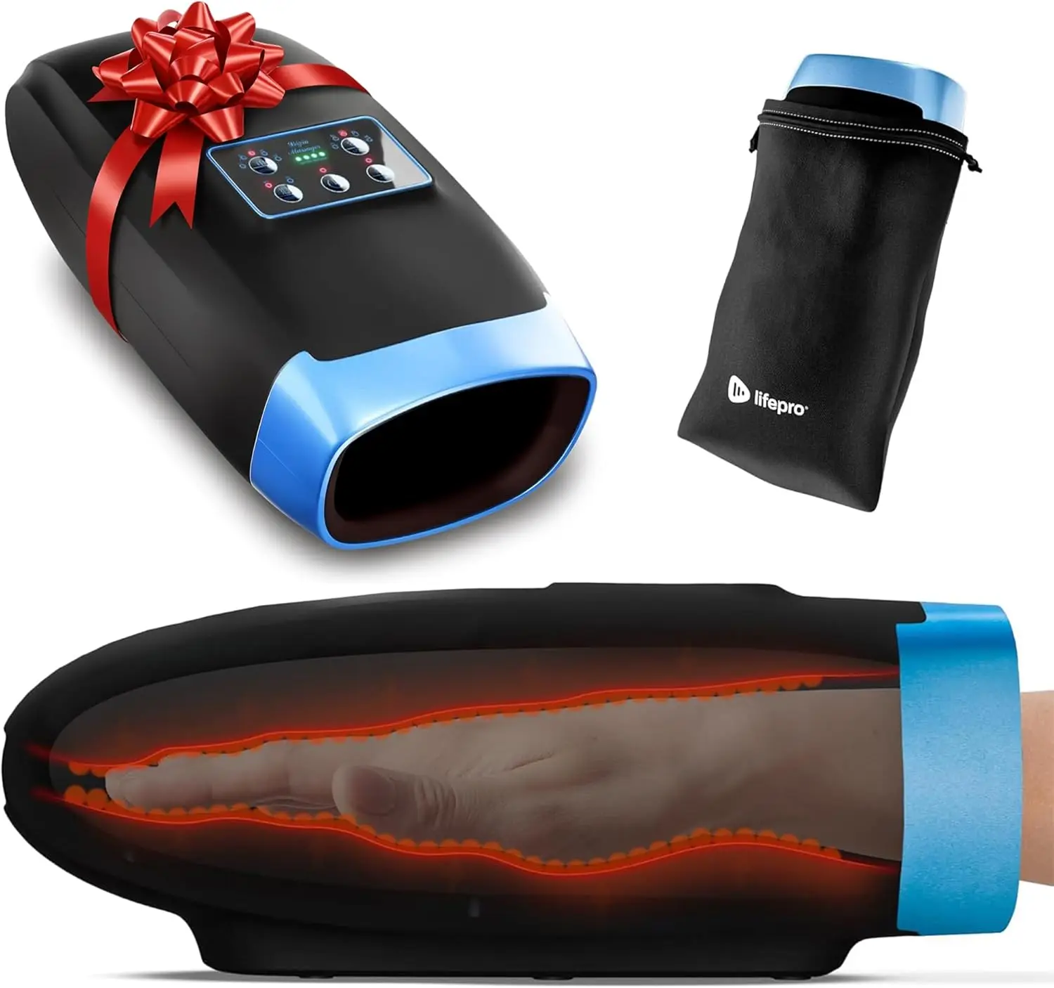 

Legra Hand Massager with Heat & Compression - 5 Modes for Fingers, Wrist, Palm - Pressure Point Therapy