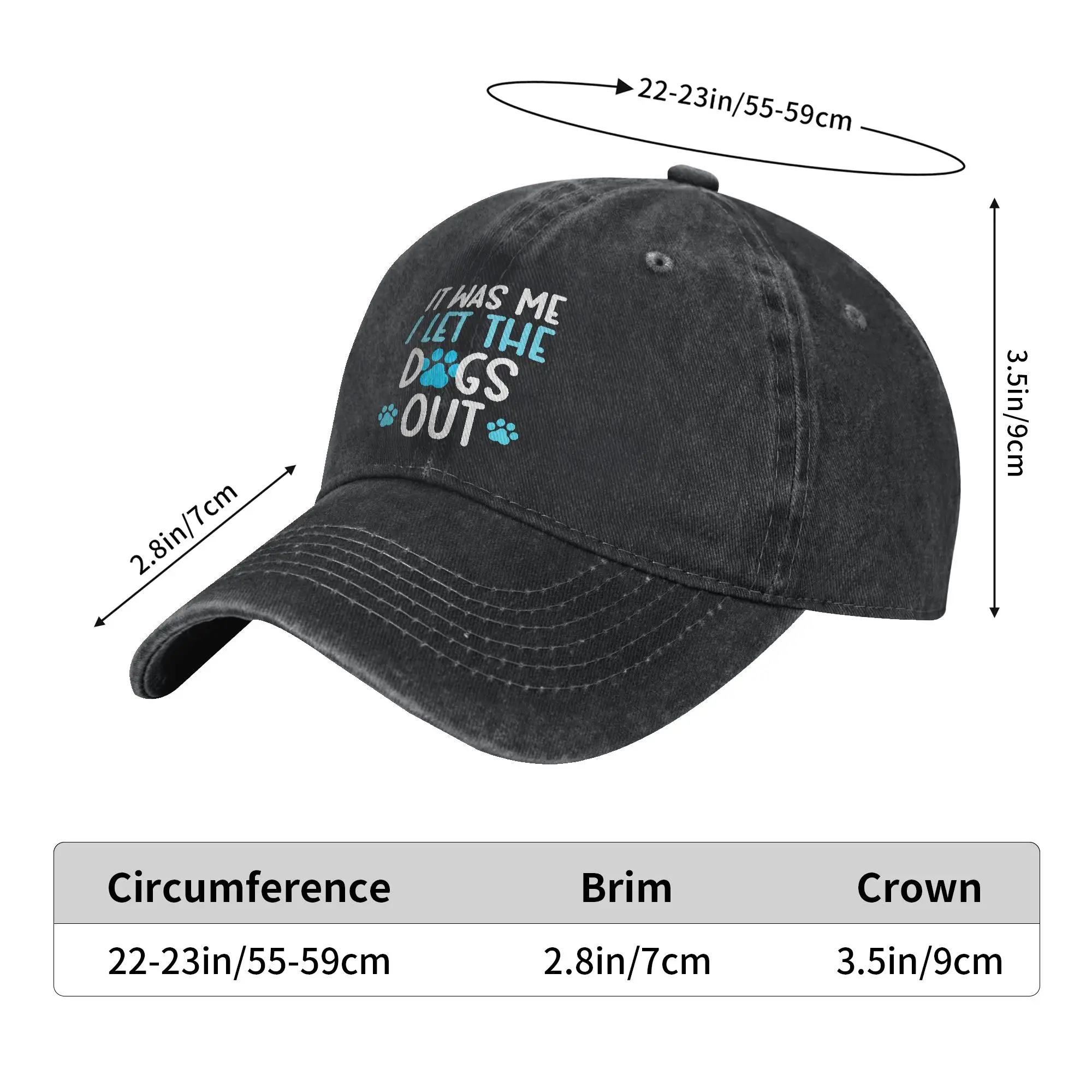 It Was Me I Let The Dogs Out Funny Dog lover Sun Baseball Cap  Vintage Unisex-Teens Washed Hip Hop Hats Running Baseball Caps