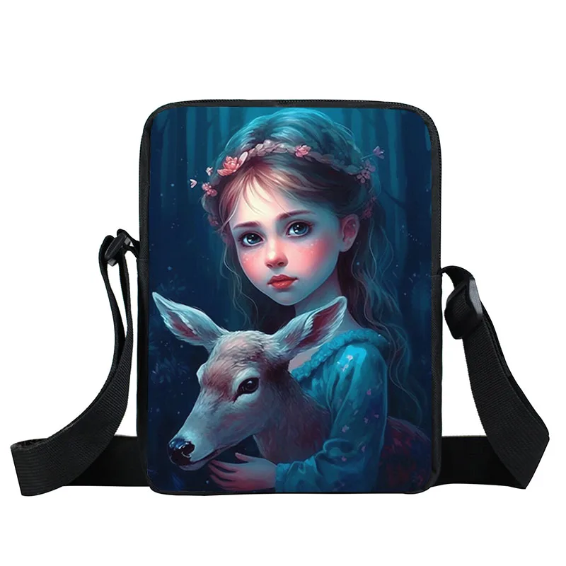 Mysterie Fee Engel Crossbody Tas Fantasie Bos Meisje Vrouwen Handtas Elf Cartoon Verf Schoudertassen Reishouder Messenger Bag