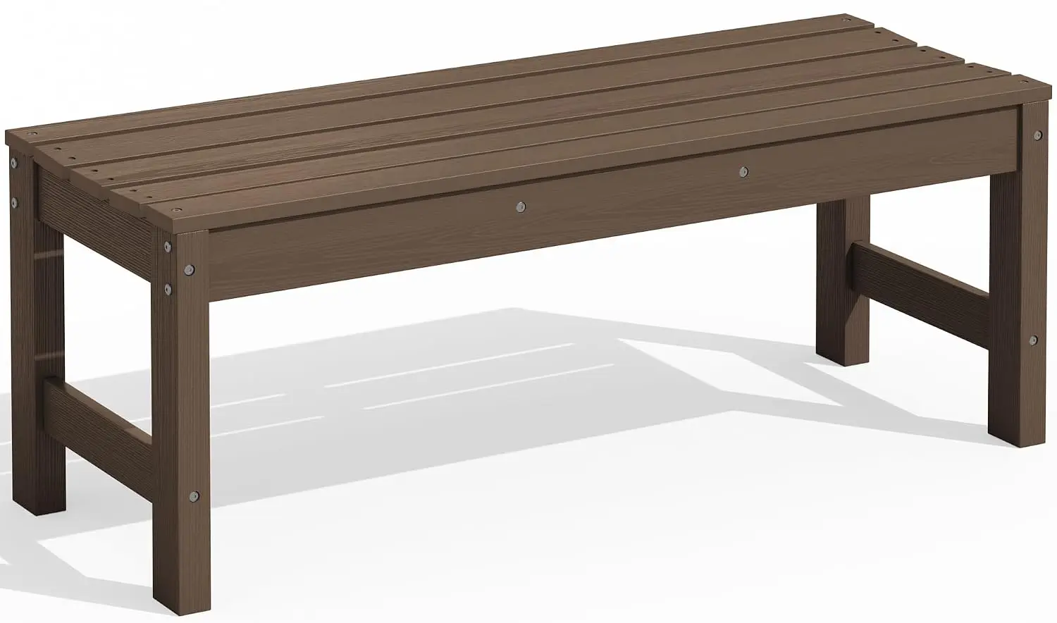 47 Inches Backless Outdoor Bench for 2-Person, Coffee, Customized