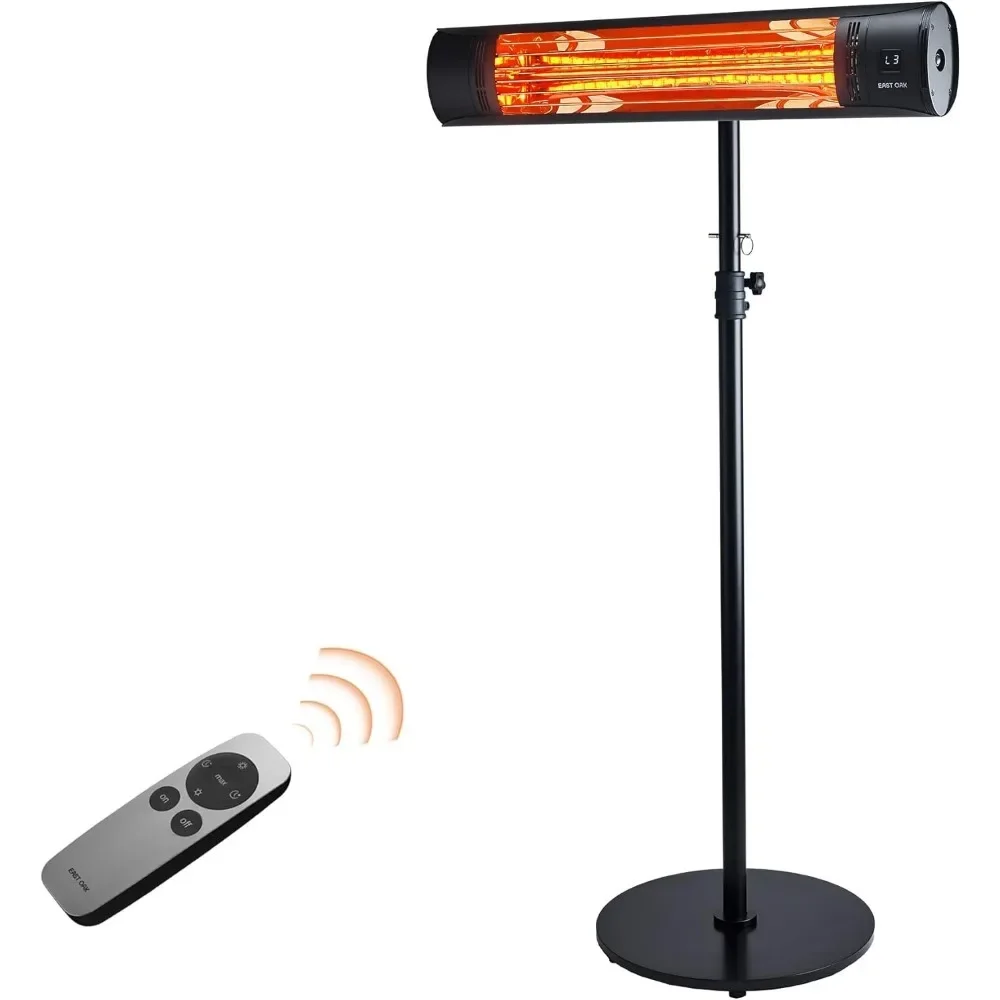 Patio Heater, Wall Mounted & Standing 1500W Outdoor Infrared Electric Heater, Tip-over Overheating Protection