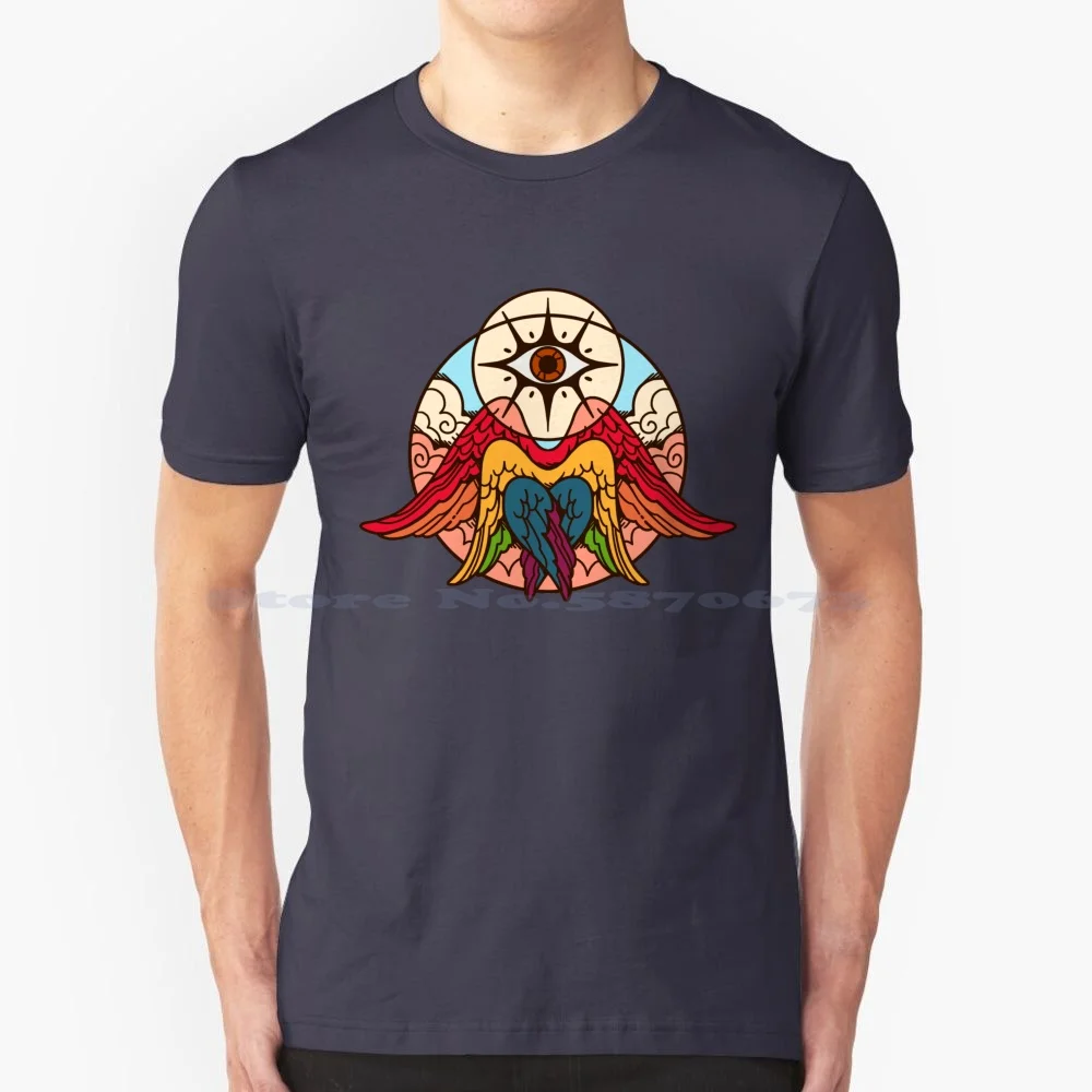 Rainbow Pride Angel T Shirt 100% Cotton Tee Angels Eldritch Biblically Accurate Angelcore True Form Seraphim Cherubim Ophanim