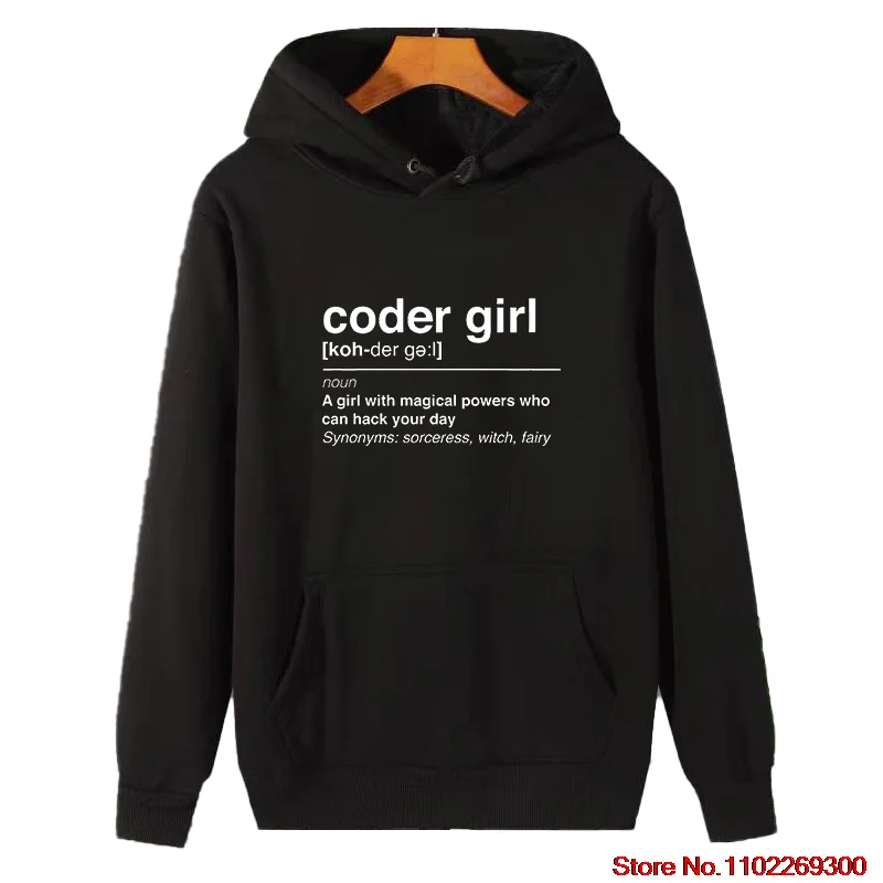 Coder Definition fashion graphic Hooded sweatshirts Software Developer IT Programmer Geek cotton High Quality Hooded Shirt