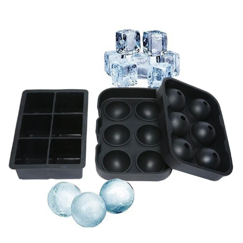 

Ball Square Diamond Shape Ice Cube Mold Whisky Wine Cool Down Maker Reusable Cubes Tray for Freezer with Lid