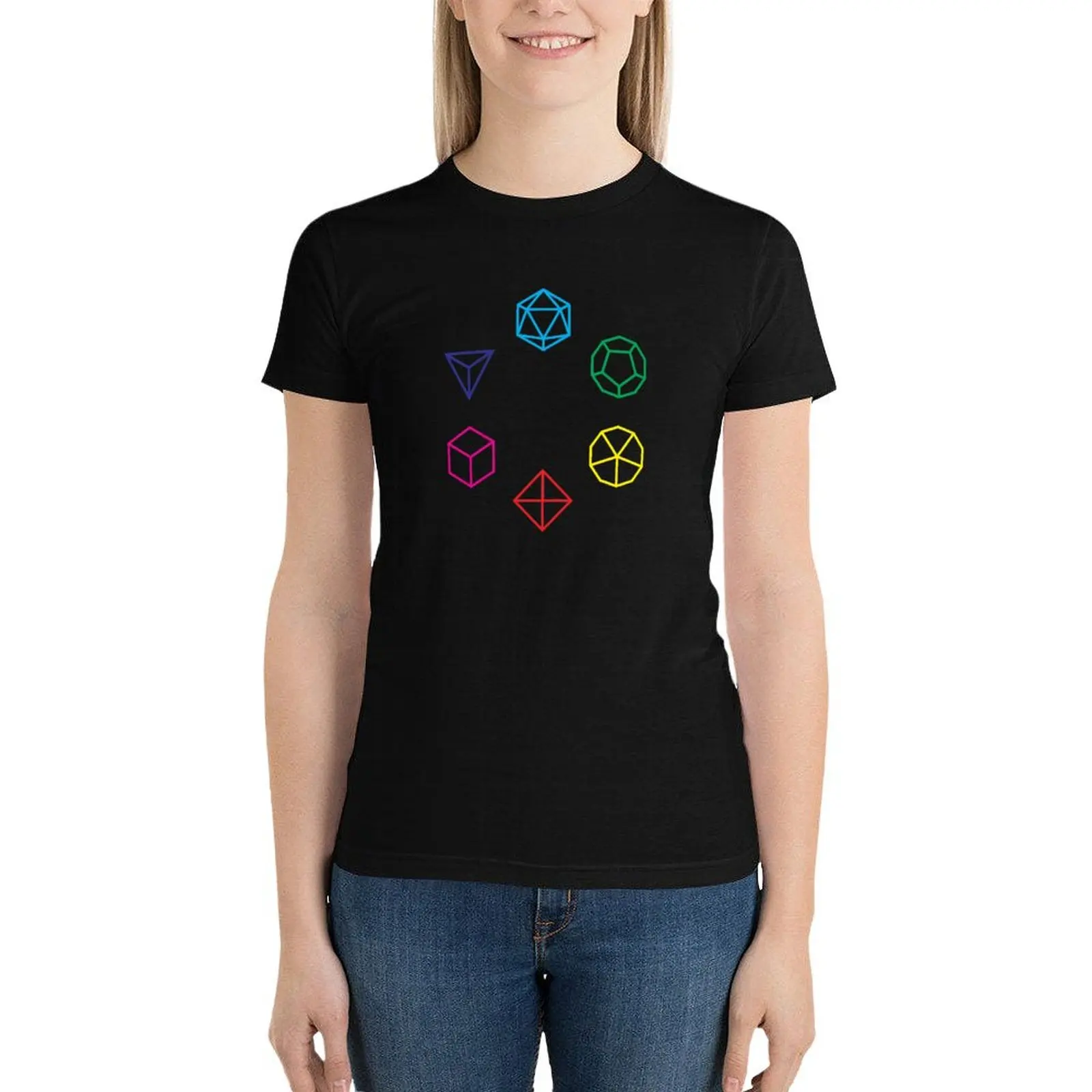 

CMYK Rainbow Dice Geometry T-Shirt cute tops Blouse tees t-shirts for Women graphic tees