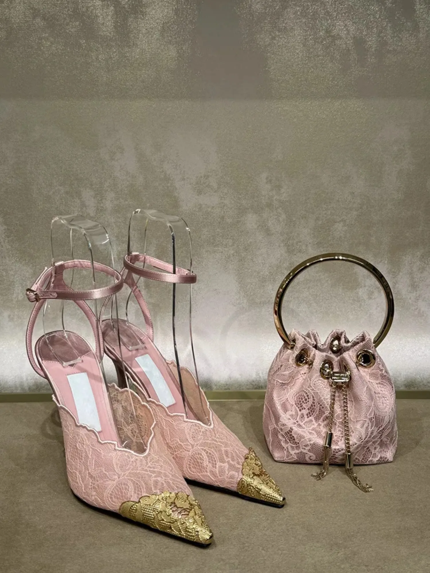 2026 Spring Premium Lace & Satin Ankle Strap Heels Pointed Toe Stiletto Heel Comfortable for Office, Party & Evening Occasion