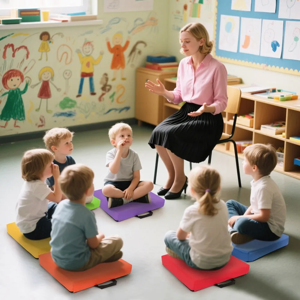 

16" Classroom Floor Cushions with Handles for Adults Toddlers for Home,