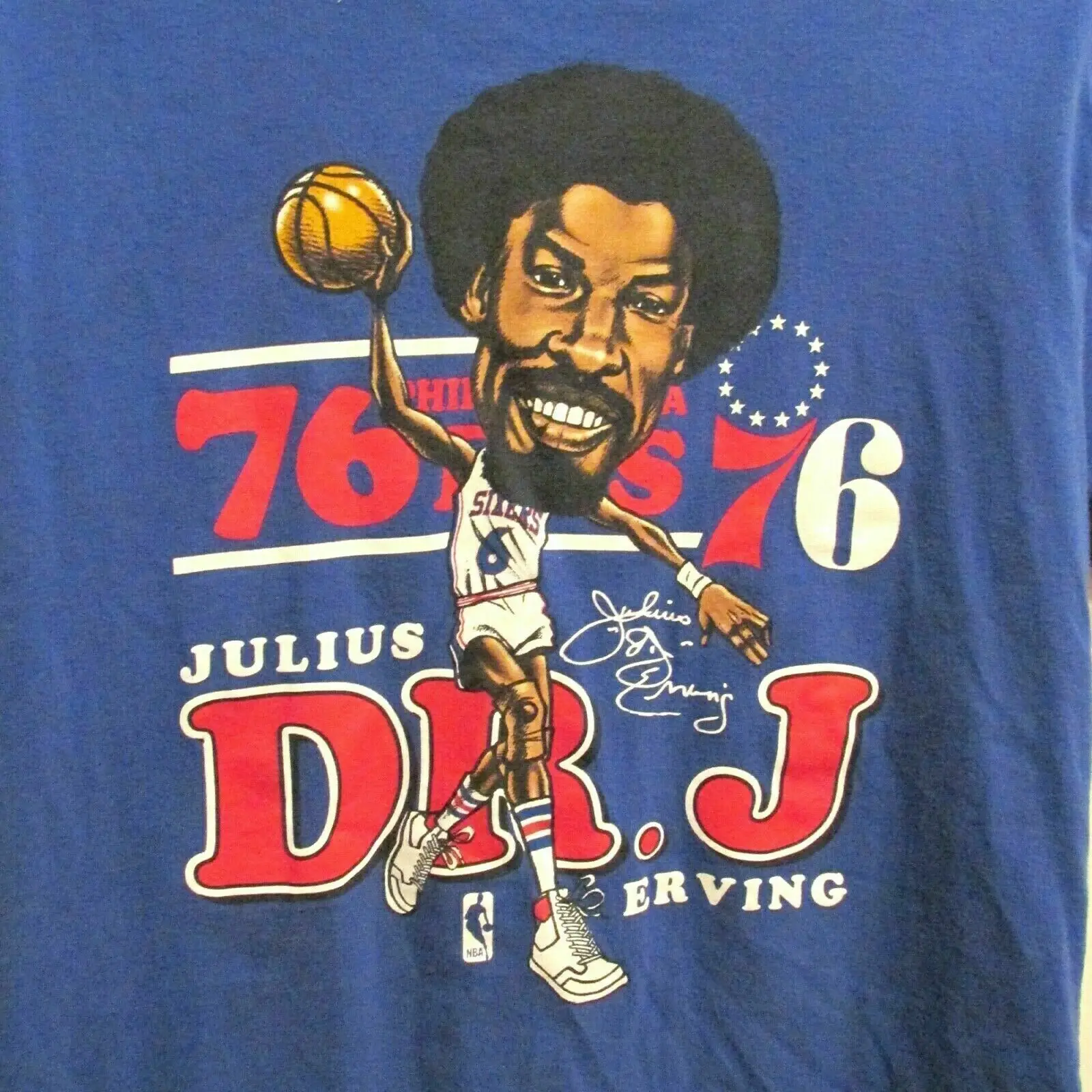 DR. J JuliUS eRVING mEN t-SHIRT blue cOTTON tEE aLL sIZE 2f1466