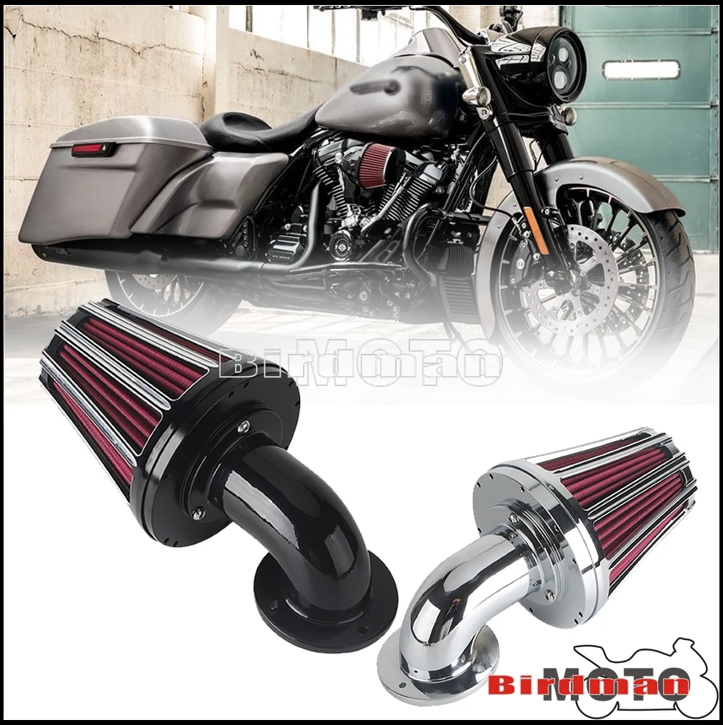 Motorcycle Air Filter Cleaner Black/Chrome For Harley Touring Softail Road King 17-23 Motor Accessories Airfilters Air Cleanner