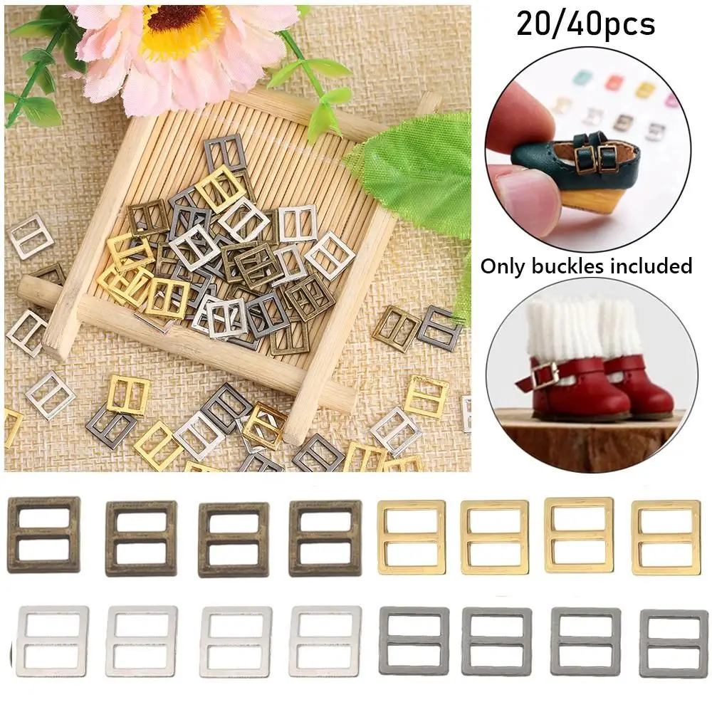 20/40pcs Newest 6/7/8.5mm Mini Ultra-small Tri-glide Belt Buckle Doll Bags Buckles Diy Doll Buttons Shoes Clothes Accessories