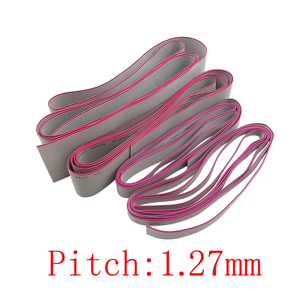 2Meter 6P 8P 10P 12P 14P 16P 18P 20P 24P 26P 30P 40P 50P 60 Pin 1.27mm PITCH Flat Ribbon Cable Wire for FC IDC Connector