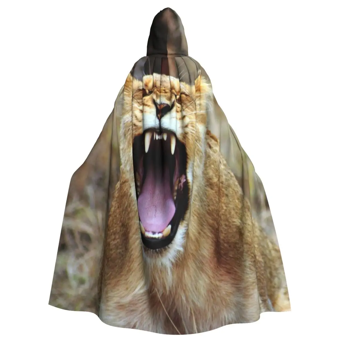 Powerful Roaring Lion Cloak for Halloween and Safari-Themed Cosplay Unisex Adult Cloak with Hood Long Witch Costume Cosplay