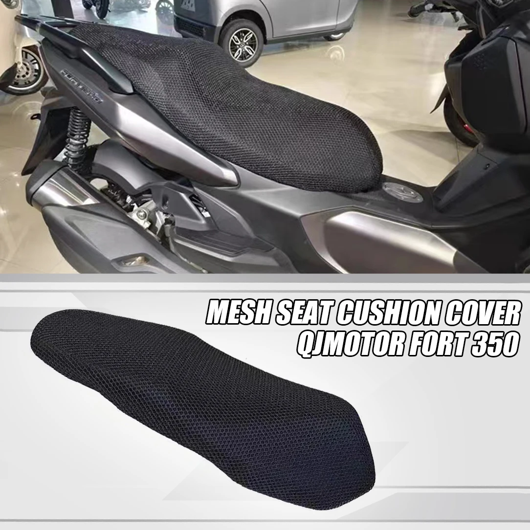 

FIT QJMOTOR FORT 350 Motorcycle Seat Cushion Cover Thickened Sunscreen Breathable Heat Insulation 3D Honeycomb Grid Cover