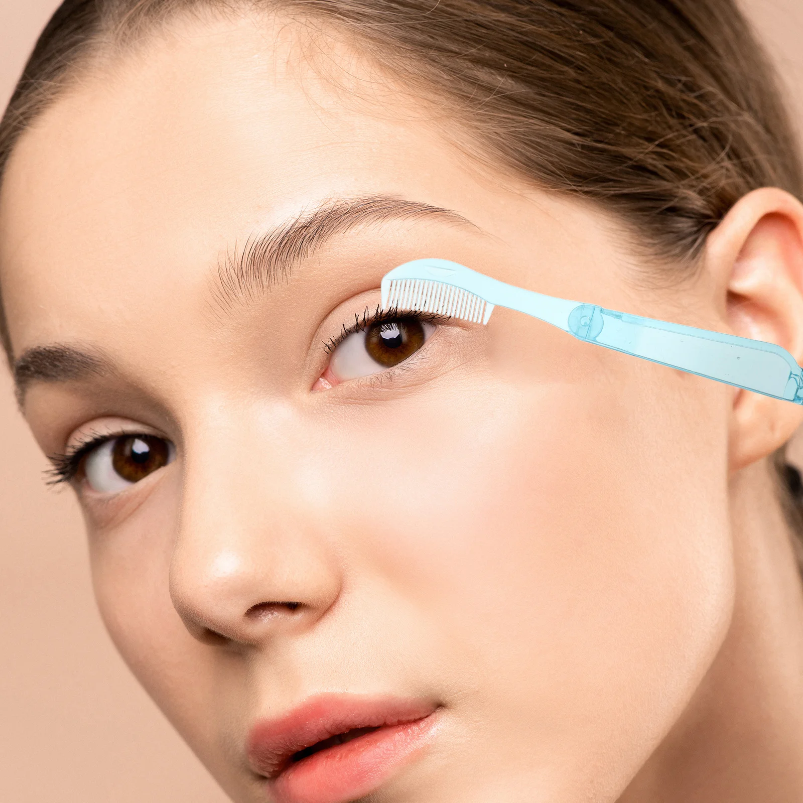 Dual Head Foldable Eyelash Comb 2In1 Brow Brush Tool Spiral Mascara Spoolie Compact Grooming Brush Portable Makeup Lash Eyebrow